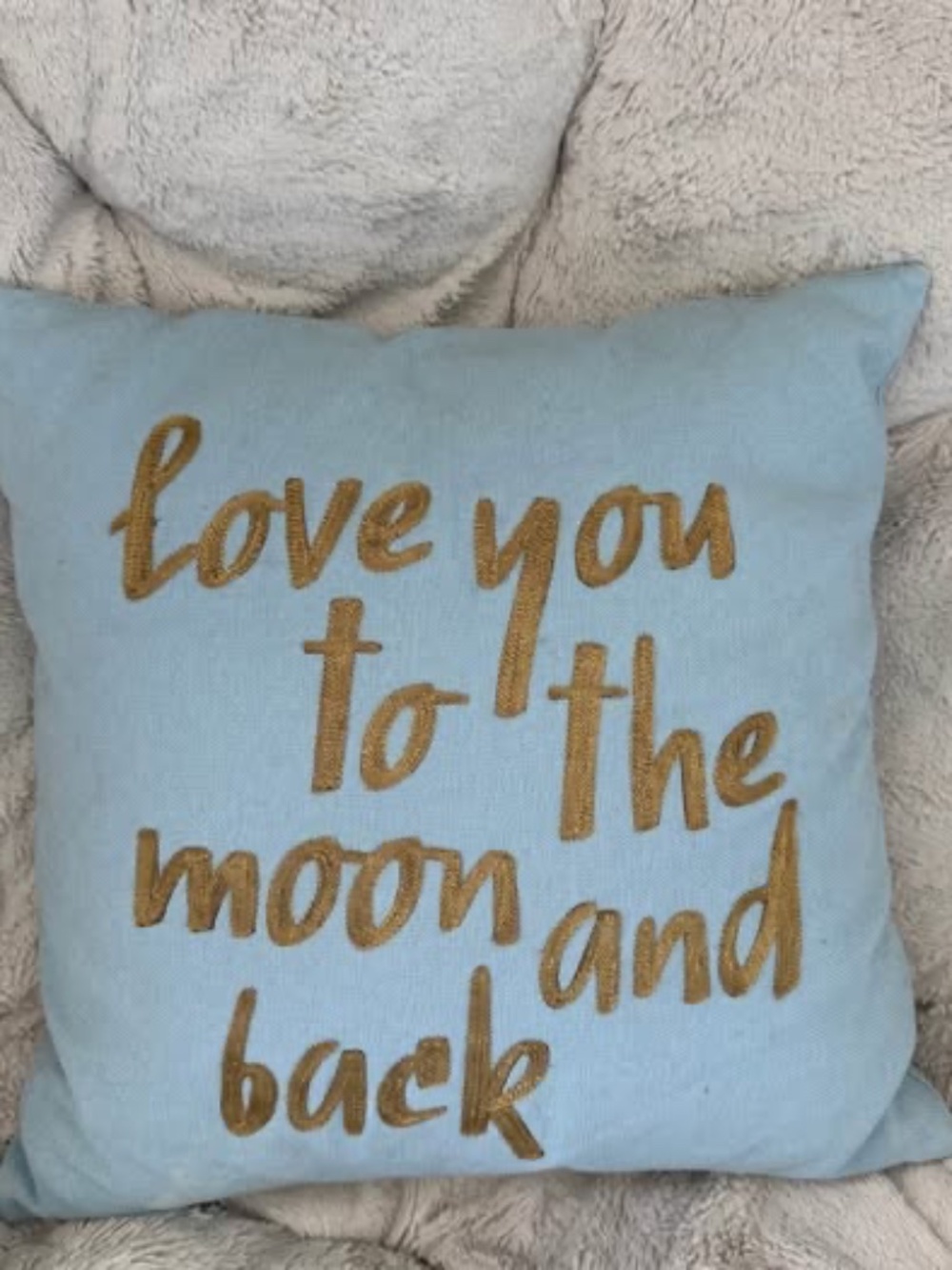 Love You to the Moon and Back Throw Pillow Removable Cover Down Filled Square